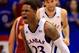 LAWRENCE, KS - JANUARY 09: Ben McLemore #23 of the Kansas Jayhawks reacts after sinking a three-pointer during the game against the Iowa State Cyclones at Allen Fieldhouse on January 9, 2013 in Lawrence, Kansas. (Photo by Jamie Squire/Getty Images)