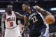 Oct 09, 2012; Chicago, IL, USA; Memphis Grizzlies forward Rudy Gay (22) dribbles the ball up court against Chicago Bulls forward Luol Deng (9) during the first half at the United Center. Mandatory Credit: Mike DiNovo-USA TODAY Sports