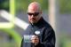 July 29, 2012; Cortland, NY, USA; New York Jets defensive coordinator Mike Pettine prepares to call a defensive play during training camp at SUNY Cortland. Mandatory Credit: Rich Barnes-USA TODAY Sports