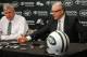 Jan 8, 2013; Florham Park, NJ, USA; New York Jets owner Woody Johnson (right) and head coach Rex Ryan (left) review the 2012 season and address changes for 2013 at the New York Jets Training Facility. Mandatory Credit: Jim O'Connor-USA TODAY Sports