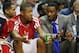 November 3, 2012; Washington, DC, USA; Washington Wizards shooting guard Bradley Beal (left) talks with Wizards point guard John Wall (right) on the bench against the Boston Celtics in the first half at Verizon Center. Mandatory Credit: Geoff Burke-USA TODAY Sports