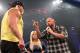 Hulk Hogan in a showdown with Bully Ray. (Photo credit: Lee South, TNA Wrestling)