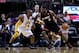March 10, 2011; Miami, FL, USA; Miami Heat small forward LeBron James (6) is guarded by Los Angeles Lakers shooting guard Kobe Bryant (24) during the first quarter at the American Airlines Arena. Mandatory Credit: Derick E. Hingle-USA TODAY Sports