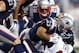 FOXBORO, MA - DECEMBER 10: Ben Tate #44 of the Houston Texans is tackled by Patrick Chung #25 and Steve Gregory #28 of the New England Patriots during the game at Gillette Stadium on December 10, 2012 in Foxboro, Massachusetts. (Photo by Jared Wickerham/Getty Images)