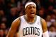 BOSTON, MA - JANUARY 4: Paul Pierce #34 of the Boston Celtics reacts after making a shot against the Indiana Pacers during the game on January 4, 2013 at TD Garden in Boston, Massachusetts. NOTE TO USER: User expressly acknowledges and agrees that, by downloading and or using this photograph, User is consenting to the terms and conditions of the Getty Images License Agreement. (Photo by Jared Wickerham/Getty Images)