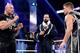 The Rock confronts Team Rhodes Scholars. (Courtesy of WWE.com)