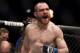 March 3, 2012; Columbus, OH, USA; Pat Healy celebrates his win over Caros Fodor during the Strikeforce Grand Prix final at Nationwide Arena. . Mandatory Credit: Greg Bartram-USA TODAY Sports
