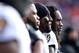 DENVER, CO - JANUARY 12: (2nd R) Ray Lewis #52 of the Baltimore Ravens stands with his teammates during pregame against the Denver Broncos during the AFC Divisional Playoff Game at Sports Authority Field at Mile High on January 12, 2013 in Denver, Colorado. (Photo by Jeff Gross/Getty Images)