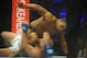 Jan 12, 2013; Oklahoma City, OK, USA; Daniel Comier (black shorts) and Dion Staring (white shorts) in their Strikeforce MMA Heavyweight bout at the Chesapeake Energy Arena. Mandatory Credit: Mark D. Smith-USA TODAY Sports