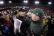 SAN FRANCISCO, CA - JANUARY 12: Head coach Mike McCarthy (R) of the Green Bay Packers congratulates head coach Jim Harbaugh (L) of the San Francisco 49ers after their NFC Divisional Playoff Game at Candlestick Park on January 12, 2013 in San Francisco, California. The San Francisco 49ers defeated the Green Bay Packers 45 to 31. (Photo by Harry How/Getty Images)