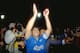 17 May 1989: Diego Maradona of Napoli SSC applauds in celebration after the UEFA Cup final Second Leg against Stuttgart at the Neckarstadion in Stuttgart, Germany. Napoli SSC won the match 5-4 on penalties. \ Mandatory Credit: Allsport UK /Allsport