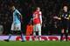 LONDON, ENGLAND - JANUARY 13: Vincent Kompany of Manchester City (L) is sent off by referee Mike Dean during the Barclays Premier League match between Arsenal and Manchester City at Emirates Stadium on January 13, 2013 in London, England. (Photo by Mike Hewitt/Getty Images)