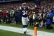 FOXBORO, MA - JANUARY 13: Shane Vereen #34 of the New England Patriots reacts after scoing a touchdown in the second quarter against the Houston Texans during the 2013 AFC Divisional Playoffs game at Gillette Stadium on January 13, 2013 in Foxboro, Massachusetts. (Photo by Elsa/Getty Images)