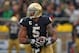 SOUTH BEND, IN - OCTOBER 20: Manti T'eo #5 of the Notre Dame Fighting Irish intercepts a pass against the BYU Cougars at Notre Dame Stadium on October 20, 2012 in South Bend, Indiana. Notre Dame defeated BYU 17-14. (Photo by Jonathan Daniel/Getty Images)