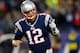 FOXBORO, MA - JANUARY 13: Tom Brady #12 of the New England Patriots reacts after a touchdown in the second quarter against the Houston Texans during the 2013 AFC Divisional Playoffs game at Gillette Stadium on January 13, 2013 in Foxboro, Massachusetts. (Photo by Jim Rogash/Getty Images)