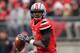 COLUMBUS, OH - NOVEMBER 24: Quarterback Braxton Miller #5 of the Ohio State Buckeyes controls the ball against the Michigan Wolverines at Ohio Stadium on November 24, 2012 in Columbus, Ohio. (Photo by Jamie Sabau/Getty Images)