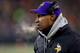 GREEN BAY, WI - JANUARY 05: Head coach Leslie Frazier of the Minnesota Vikings looks on in the first quarter while taking on the Green Bay Packers during the NFC Wild Card Playoff game at Lambeau Field on January 5, 2013 in Green Bay, Wisconsin. (Photo by Jonathan Daniel/Getty Images)