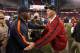 GLENDALE, AZ - DECEMBER 23: Head coaches Lovie Smith of the Chicago Bears and Ken Whisenhunt of the Arizona Cardinals shake hands following the NFL game at the University of Phoenix Stadium on December 23, 2012 in Glendale, Arizona. The Bears defeated the Cardinals 28-13. (Photo by Christian Petersen/Getty Images)