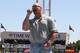 FORT WORTH, TX - APRIL 15: Honorary Starter, WWE wrestler 'Stone Cold' Steve Austin, gives the command for drivers to start their engines prior to the NASCAR Nextel Cup Series Samsung 500 at Texas Motor Speedway on April 15, 2007 in Fort Worth, Texas. (Photo by Chris Graythen/Getty Images for NASCAR)