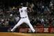 NEW YORK, NY - OCTOBER 13: Rafael Soriano #29 of the New York Yankees throws a pitch against the Detroit Tigers during Game One of the American League Championship Series at Yankee Stadium on October 13, 2012 in the Bronx borough of New York City, New York. (Photo by Elsa/Getty Images)