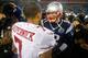 FOXBORO, MA - DECEMBER 17: Colin Kaepernick #7 of the San Francisco 49ers greets Tom Brady #12 of the New England Patriots following their game at Gillette Stadium on December 17, 2012 in Foxboro, Massachusetts. (Photo by Jared Wickerham/Getty Images)