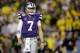 GLENDALE, AZ - JANUARY 03: Collin Klein #7 of the Kansas State Wildcats reatcs during the Tostitos Fiesta Bowl against the Oregon Ducks at University of Phoenix Stadium on January 3, 2013 in Glendale, Arizona. (Photo by Ezra Shaw/Getty Images)