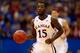 LAWRENCE, KS - NOVEMBER 09: Elijah Johnson #15 of the Kansas Jayhawks in action during the game against the Southeast Missouri State Redhawks at Allen Fieldhouse on November 9, 2012 in Lawrence, Kansas. (Photo by Jamie Squire/Getty Images)