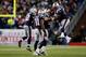 FOXBORO, MA - JANUARY 13: Rob Ninkovich #50 of the New England Patriots celebrates with Vince Wilfork #75, Aqib Talib #31 and Devin McCourty #32 after making an interception in the third quarter against the Houston Texans during the 2013 AFC Divisional Playoffs game at Gillette Stadium on January 13, 2013 in Foxboro, Massachusetts. (Photo by Jim Rogash/Getty Images)