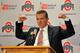 COLUMBUS, OH - NOVEMBER 28: Urban Meyer speaks to the media after being introduced as the new head coach of Ohio State football on November 28, 2011 in Columbus, Ohio. (Photo by Jamie Sabau/Getty Images)