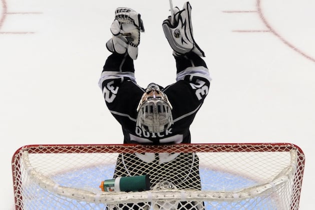 Jonathan Quick and Coach Sutter Prepared to Shoot It out