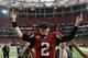 ATLANTA, GA - JANUARY 13: Matt Ryan #2 of the Atlanta Falcons celebrates their 30 to 28 win over the Seattle Seahawks during the NFC Divisional Playoff Game at Georgia Dome on January 13, 2013 in Atlanta, Georgia. (Photo by Streeter Lecka/Getty Images)