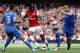LONDON, ENGLAND - SEPTEMBER 29: Arsenal's Gervinho competes for the ball against Chelsea's Ashley Cole and John Terry during the Barclays Premier League match between Arsenal and Chelsea at Emirates Stadium on September 29, 2012 in London, England. (Photo by Richard Heathcote/Getty Images)