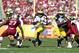 January 1,2013; Tampa, FL, USA; Michigan Wolverines quarterback Denard Robinson (16) runs with the ball against the South Carolina Gamecocks during the first half of the 2013 Outback Bowl at Raymond James Stadium. Mandatory Credit: Kim Klement-USA TODAY Sports