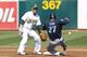 Jaso goes from foe to friend of the A's Nation