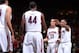 TUCSON, AZ - NOVEMBER 19: Nick Johnson #13 and Mark Lyons #2 of the Arizona Wildcats high fives Solomon Hill #44 after scoring against the Long Beach State 49ers during the college basketball game at McKale Center on November 19, 2012 in Tucson, Arizona. The Wildcats defeated the 49ers 94-72. (Photo by Christian Petersen/Getty Images)