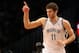 Jan 13, 2013; New York, NY, USA; Brooklyn Nets center Brook Lopez (11) gestures after scoring during the fourth quarter against the Indiana Pacers at Barclays Center. Brooklyn won 97-86. Mandatory Credit: Anthony Gruppuso-USA TODAY Sports