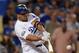 LOS ANGELES, CA - SEPTEMBER 15: Juan Rivera #21 of the Los Angeles Dodgers hits a single to score the game winning run for a 4-3 win over the St. Louis Cardinals during the ninth inning at Dodger Stadium on September 15, 2012 in Los Angeles, California. (Photo by Harry How/Getty Images)