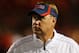 OXFORD, MS - SEPTEMBER 15: Head coach Hugh Freeze of the Ole Miss Rebels watches pregame warmups before the game against the Texas Longhorns at Vaught-Hemingway Stadium on September 15, 2012 in Oxford, Mississippi. (Photo by Scott Halleran/Getty Images)