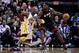 March 10, 2011; Miami, FL, USA; Miami Heat small forward LeBron James (6) is guarded by Los Angeles Lakers shooting guard Kobe Bryant (24) during the first quarter at the American Airlines Arena. Mandatory Credit: Derick E. Hingle-USA TODAY Sports