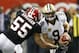 ATLANTA, GA - NOVEMBER 29: John Abraham #55 of the Atlanta Falcons sacks Drew Brees #9 of the New Orleans Saints at Georgia Dome on November 29, 2012 in Atlanta, Georgia. (Photo by Kevin C. Cox/Getty Images)