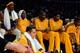 At any point, all of Dwight Howard (far left), Kobe Bryant (towel over head) and Steve Nash (on the ground) may be out of the game. Who does that leave in the rotation for the Lakers?
