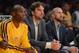 LOS ANGELES, CA - JANUARY 15: Jodie Meeks #20, Pau Gasol #16 and Steve Blake #5 of the Los Angeles Lakers watch play from the bench during a 104-88 Laker win at Staples Center on January 15, 2013 in Los Angeles, California. NOTE TO USER: User expressly acknowledges and agrees that, by downloading and or using this photograph, User is consenting to the terms and conditions of the Getty Images License Agreement. (Photo by Harry How/Getty Images)