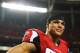 ATLANTA, GA - JANUARY 13: Tony Gonzalez #88 of the Atlanta Falcons celebrates their 30 to 28 win over the Seattle Seahawks during the NFC Divisional Playoff Game at Georgia Dome on January 13, 2013 in Atlanta, Georgia. (Photo by Mike Ehrmann/Getty Images)