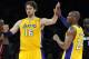 January 17, 2013; Los Angeles, CA, USA; Los Angeles Lakers shooting guard Kobe Bryant (24) and power forward Pau Gasol (16) high five in the second half of the game against the Miami Heat at the Staples Center. Heat won 99-90. Mandatory Credit: Jayne Kamin-Oncea-USA TODAY Sports