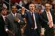 PHOENIX - MAY 22: (L-R)Assistant coaches Phil Weber, Alvin Gentry, head coach Mike D'Antoni and assistant coach Marc Iavaroni of the Phoenix Suns call a play from the sidelines against the San Antonio Spurs in Game one of the Western Conference Finals during the 2005 NBA Playoffs at America West Arena on May 22, 2005 in Phoenix, Arizona. The Spurs won 121-114. NOTE TO USER: User expressly acknowledges and agrees that, by downloading and/or using this Photograph, user is consenting to the terms and conditions of the Getty Images License Agreement (Photo by Elsa/Getty Images)