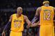 How long will it be before the Los Angeles Lakers' two biggest stars are comfortable sharing the stage with one another?