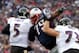 FOXBORO, MA - JANUARY 22: Joe Flacco #5 of the Baltimore Ravens gets tackled by Vince Wilfork #75 of the New England Patriots during their AFC Championship Game at Gillette Stadium on January 22, 2012 in Foxboro, Massachusetts. (Photo by Jim Rogash/Getty Images)