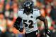 DENVER, CO - JANUARY 12: Ray Lewis #52 of the Baltimore Ravens defends against the Denver Broncos during the AFC Divisional Playoff Game at Sports Authority Field at Mile High on January 12, 2013 in Denver, Colorado. The Ravens won 38-35 in 2 overtimes. (Photo by Dustin Bradford/Getty Images)