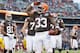 CLEVELAND, OH - DECEMBER 16: Running back Trent Richardson #33 of the Cleveland Browns celebrates after scoring a touchdown during the first half against the Washington Redskins at Cleveland Browns Stadium on December 16, 2012 in Cleveland, Ohio. (Photo by Jason Miller/Getty Images)