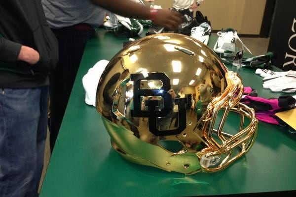 PHOTO: Baylor's New Gold Helmet for 2013